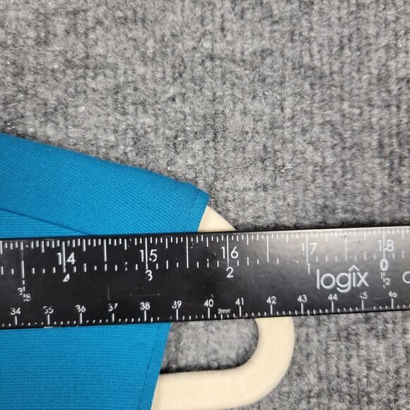 NWT CATHERINE MALANDRINO MCD60190 Turquoise Blue Split Neck Sheath Dress SIZE 10 - Picture 10 of 11